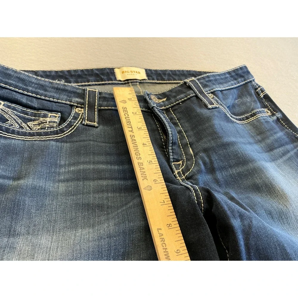 Big‎ Star Y2K Denim Shorts Contrast Stitch Embroidered Pockets Size 32 Bermuda
